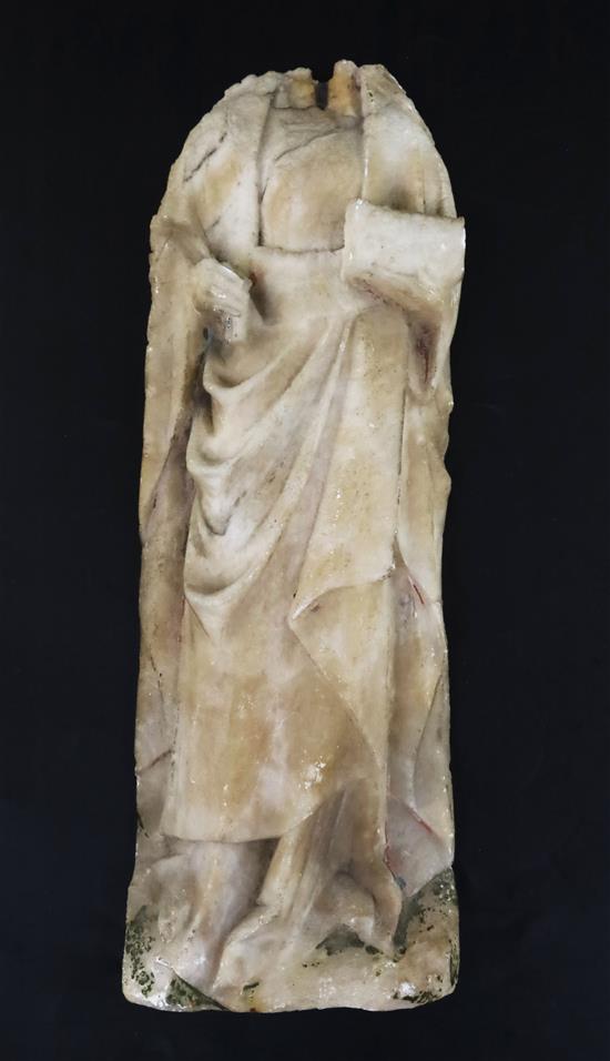 A Nottingham alabaster plaque, height 13.5in.